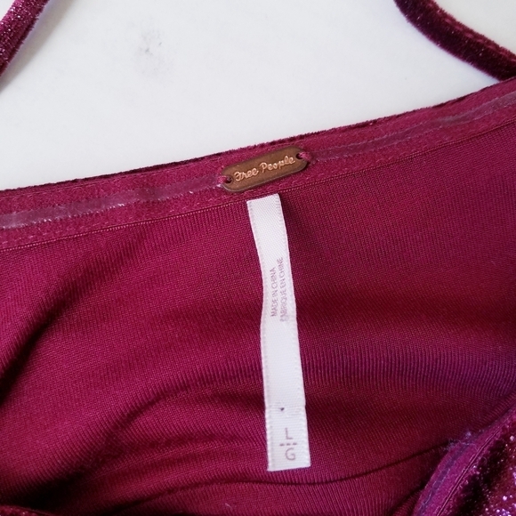 🌸 Free People | Velvet Red Strap‎ Flare dress L - Picture 8 of 10